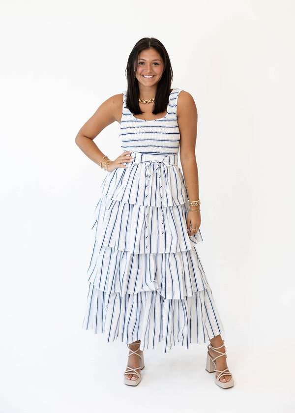 Nautical Stripe Midi Dress