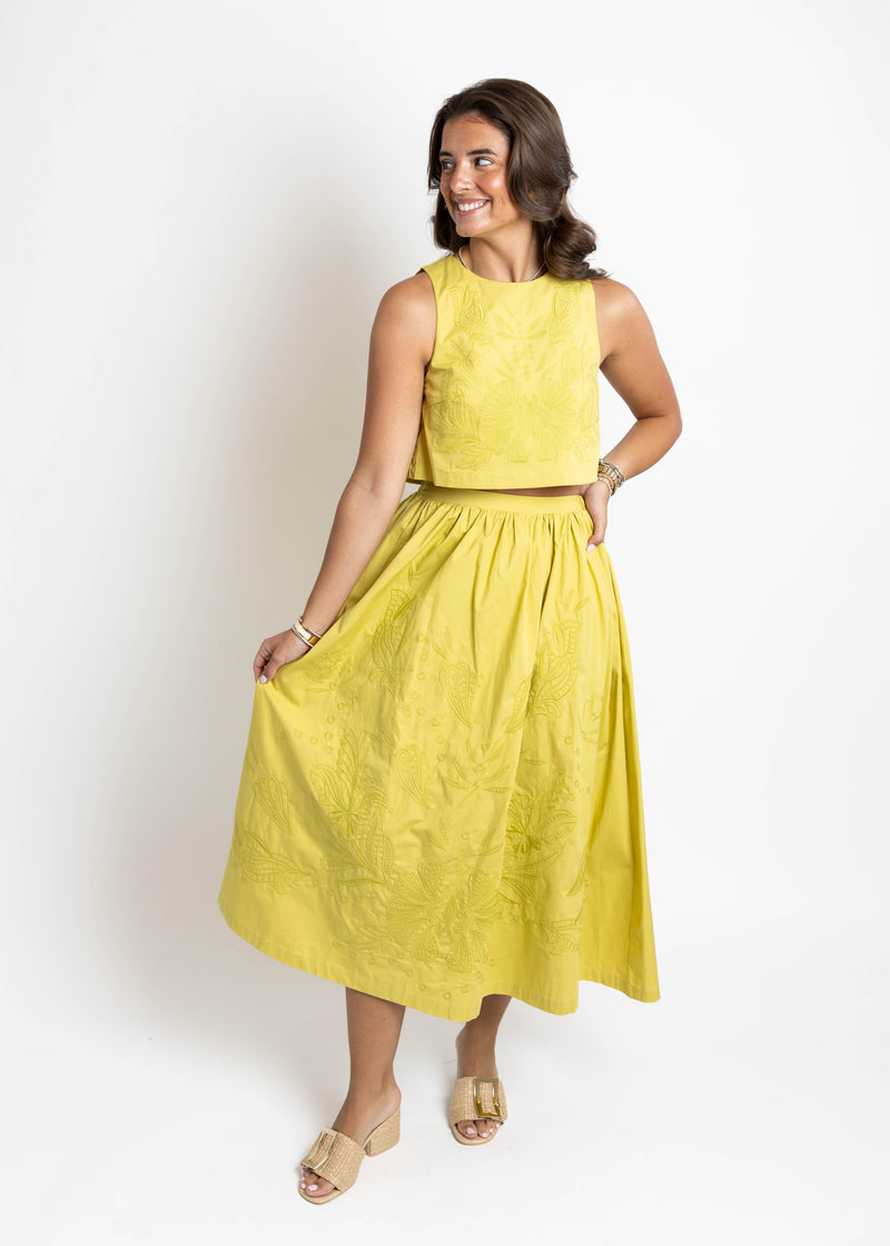 Lime Embroidered Set