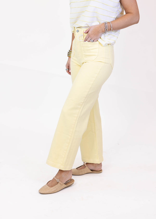 Patch Pocket Jeans: Yellow