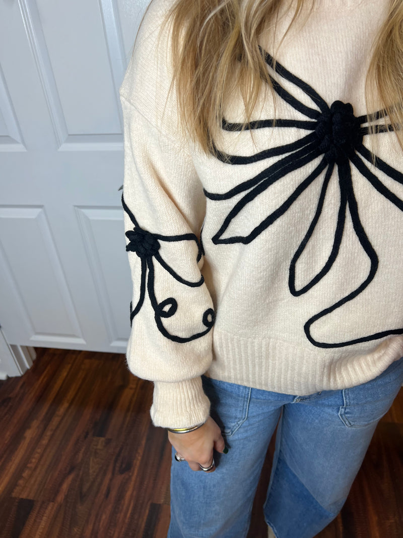 Black Ribbon Sweater