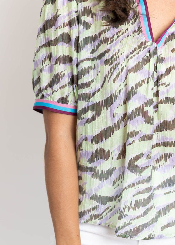 Lilac & Mint Striped Top