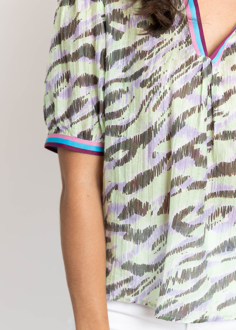 Lilac & Mint Striped Top