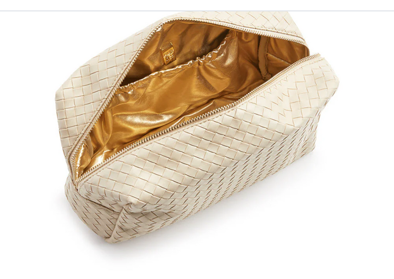LUXE EVERYDAY COSMETIC BAG - WOVEN BISQUE
