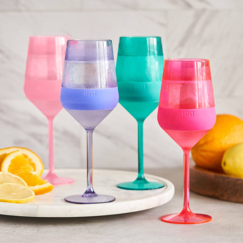 Wine FREEZE™ Stemmed Cooling Cups in Tinted Colors Set of 4