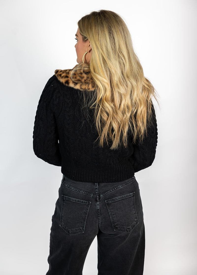 Leopard Collar Cardigan