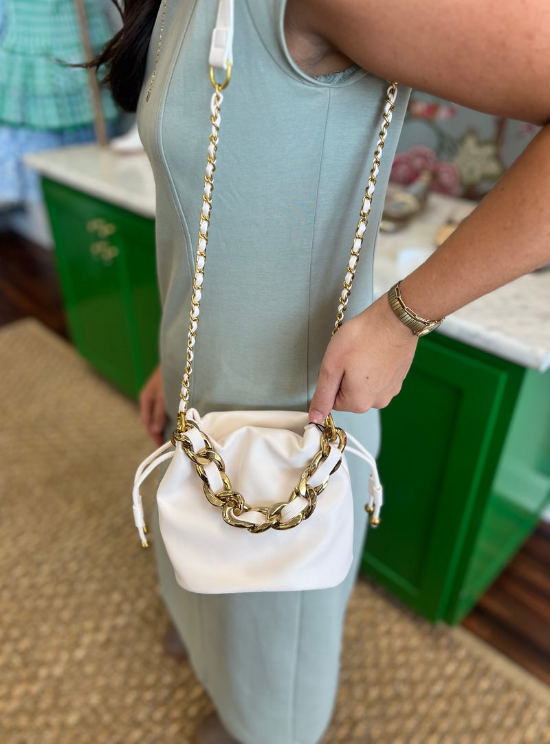 Mini Bucket Bag: White