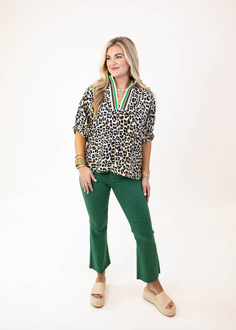 Kelly Stripe Cheetah Top