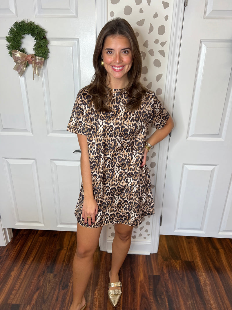 Debbie Leopard Mini Dress