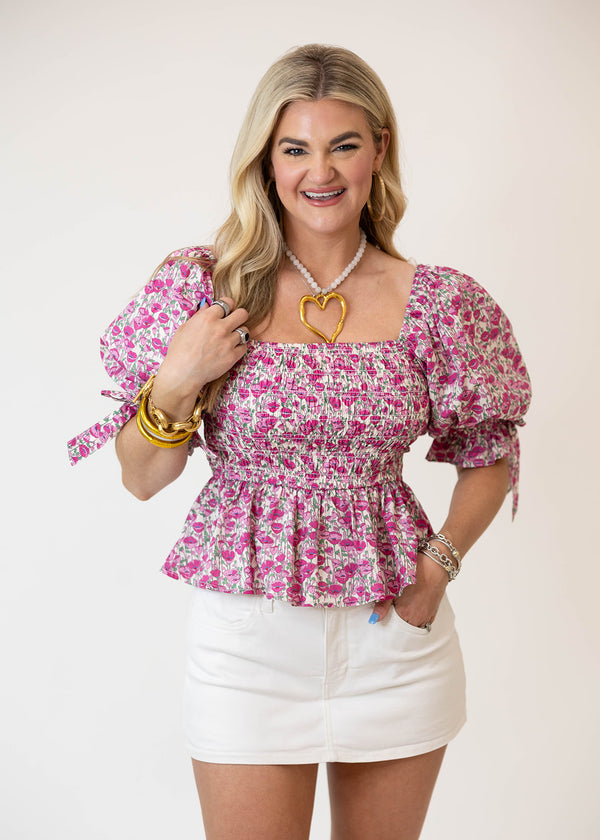 Prissy Pink Smocked Top