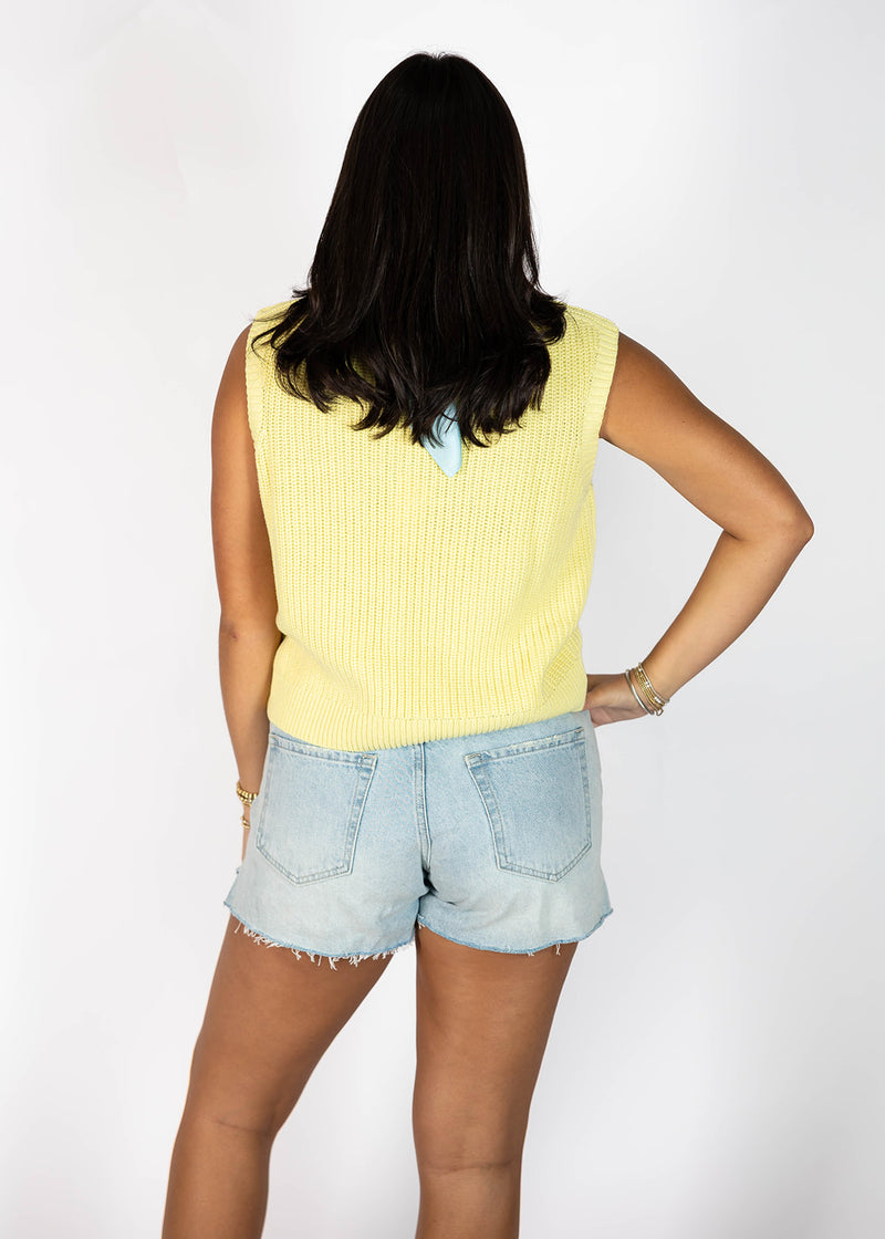 Daisy Yellow Knit Sweater Top