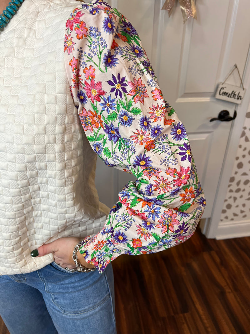 Pattern Sleeve Quilted Top