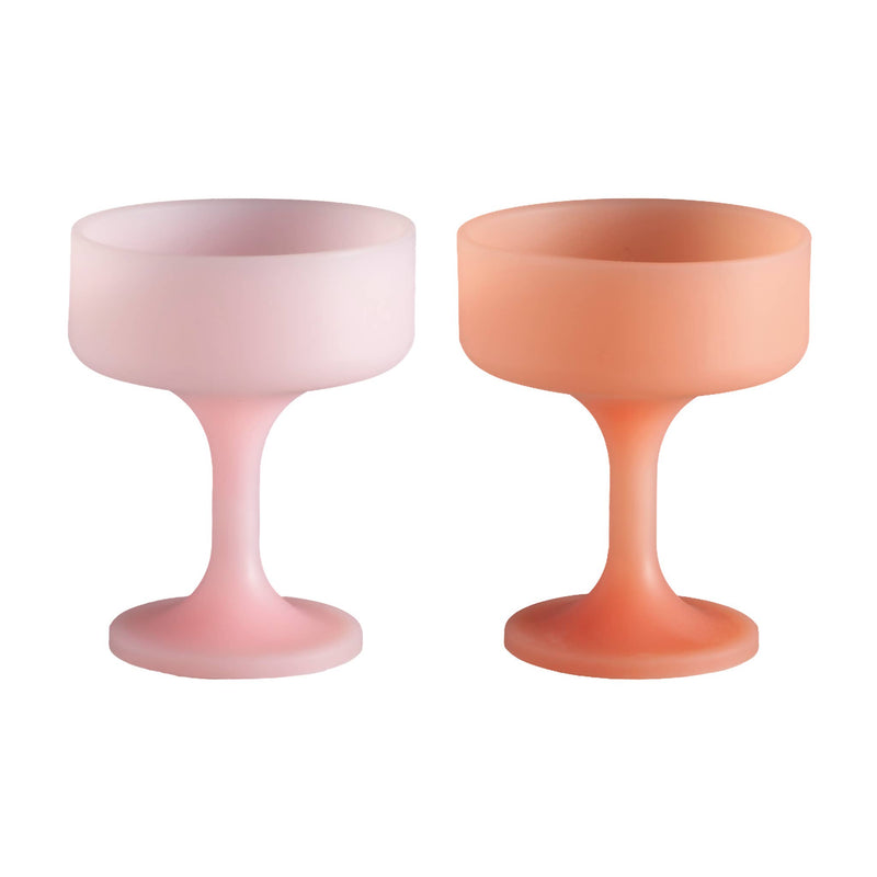 Peach + Petal | Mecc | Silicone Unbreakable Cocktail Glasses: Pink gloss