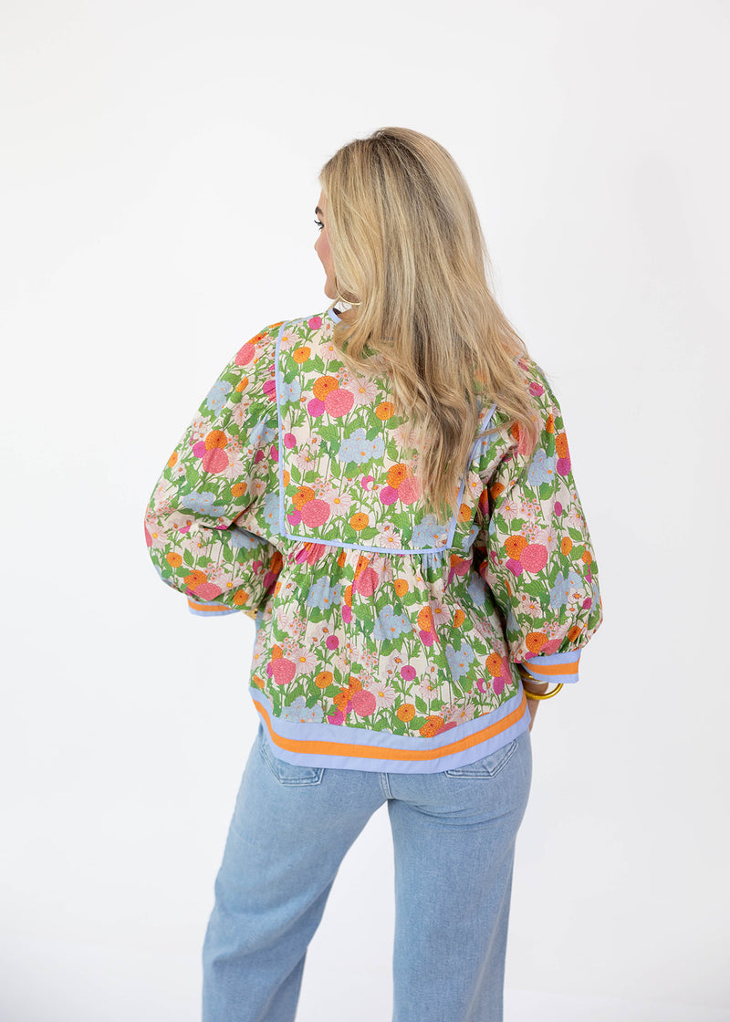 Wild Flower Varsity Stripe Top