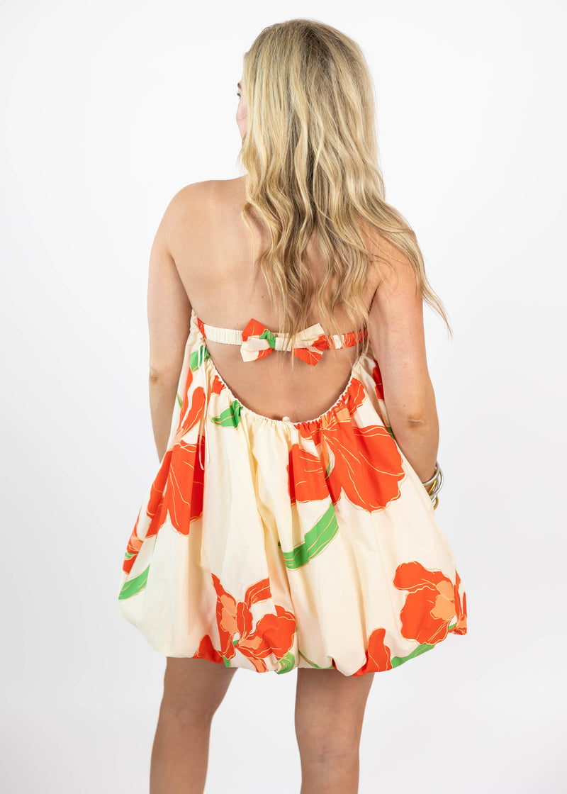Hibiscus Bubble Mini Dress