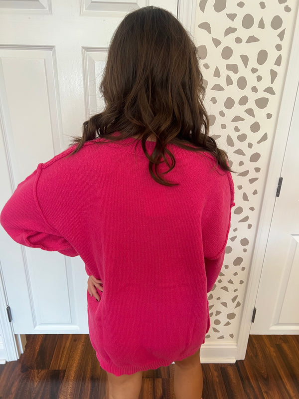 Hot Pink Sweater Dress