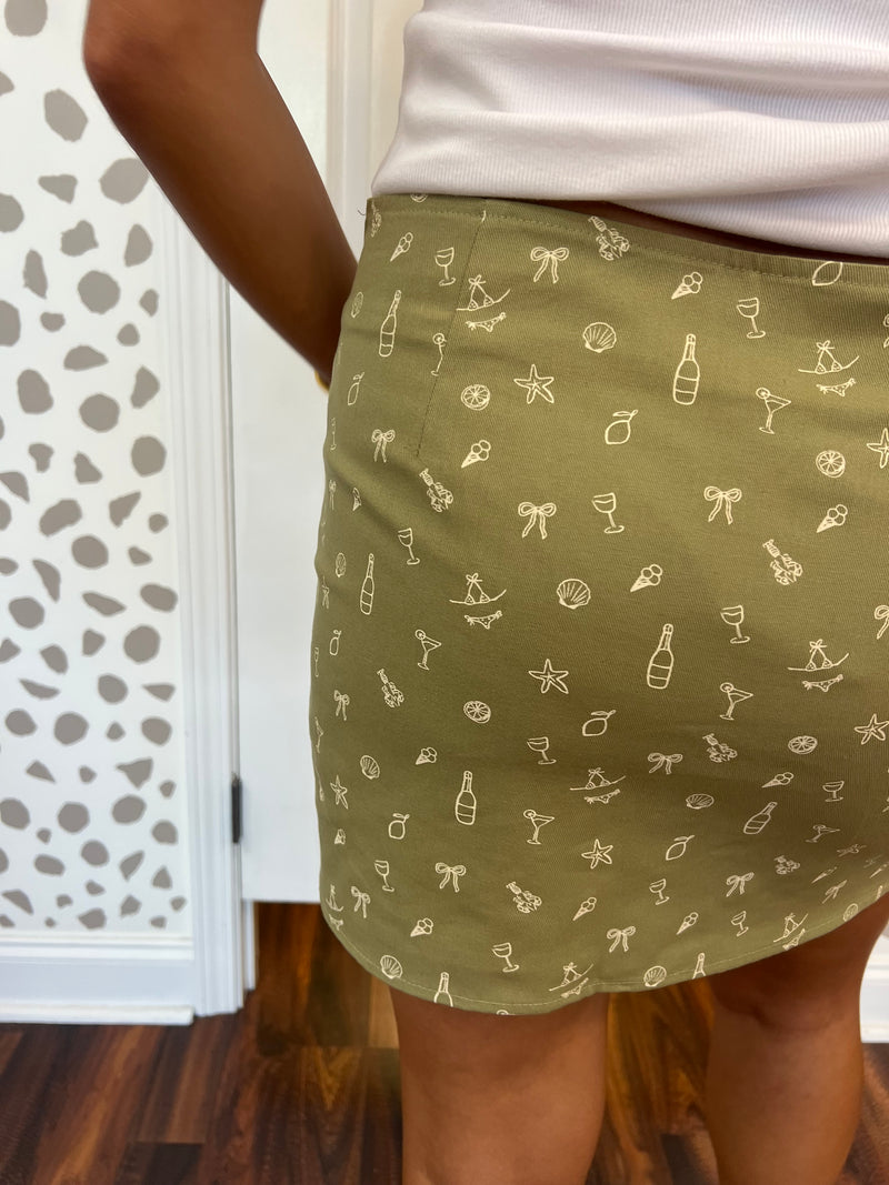Summer Stamp Mini Skort