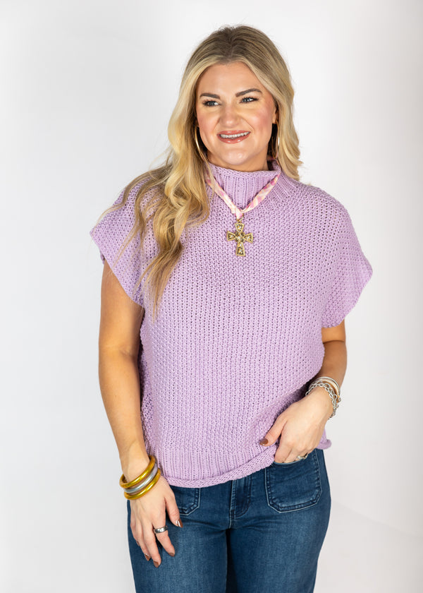 Lilac Mock Neck Sweater