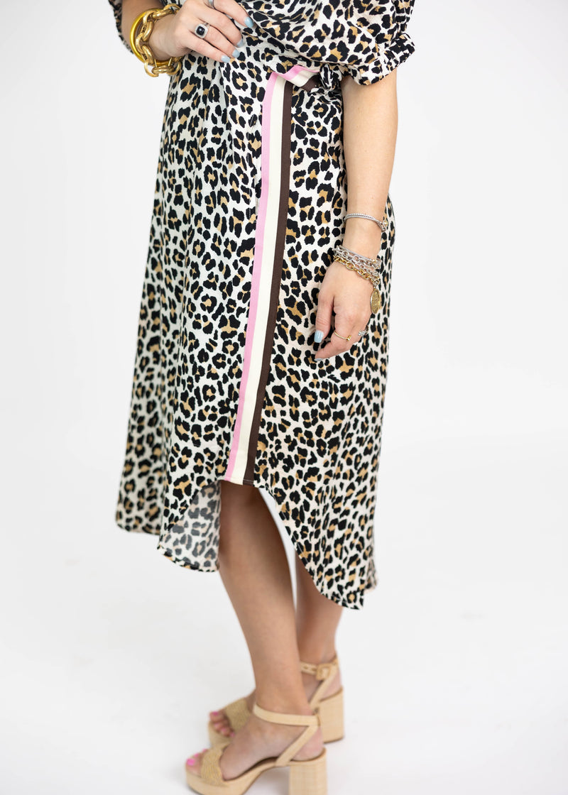 Leopard and Pink Midi Dress