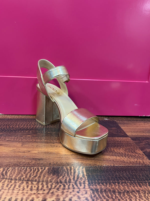 Macey Gold Platform Heels