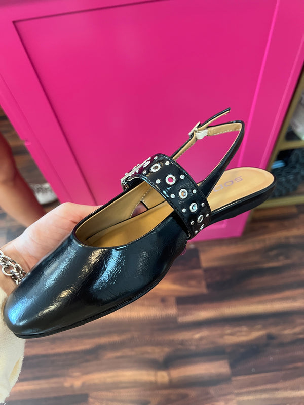 Franny Flats- Black Stud