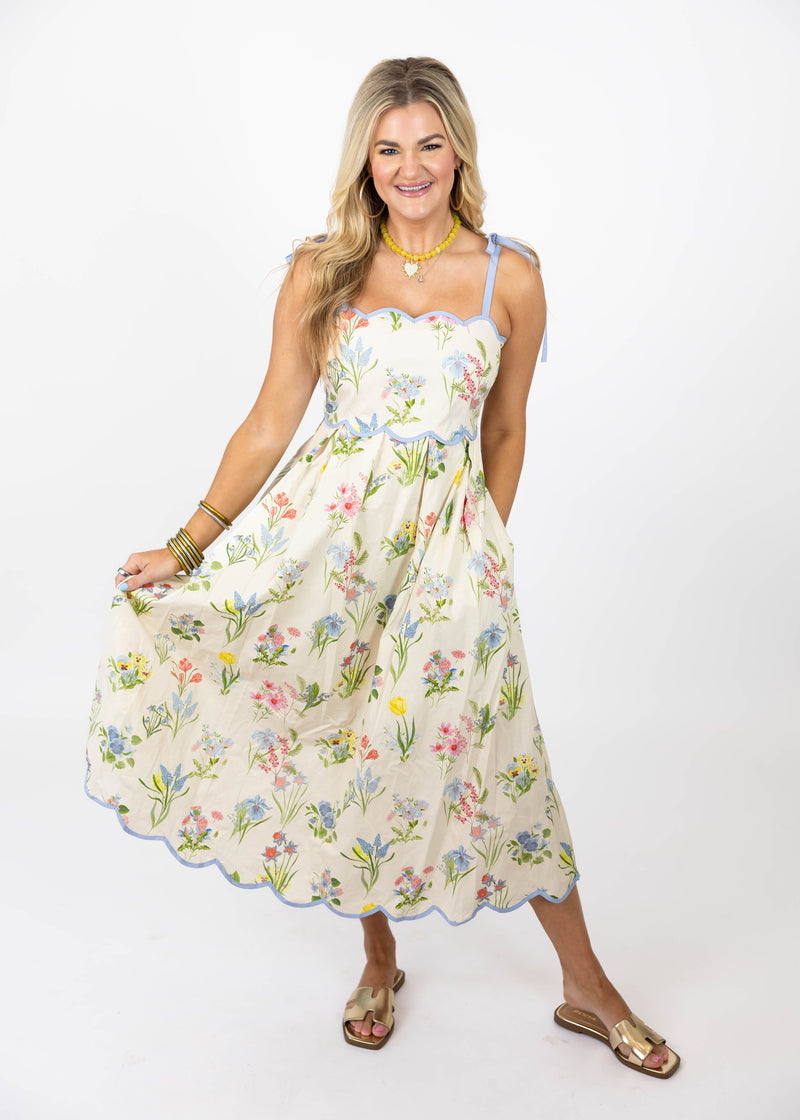 Pastel Garden Midi Dress