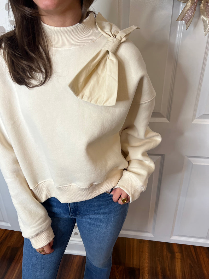 Cream Bow Pullover