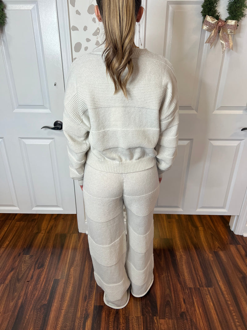 Grey Sweater Pants Set