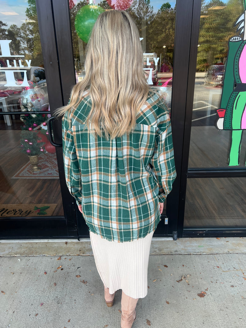 Green/Gold Plaid Flannel