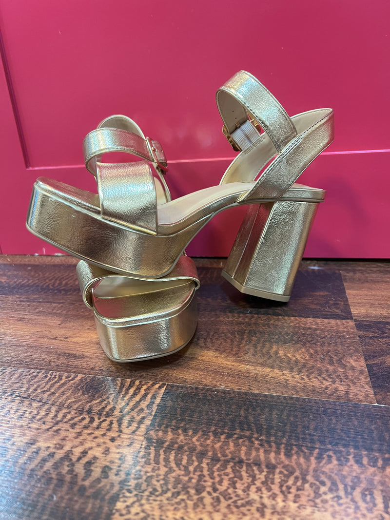 Macey Gold Platform Heels