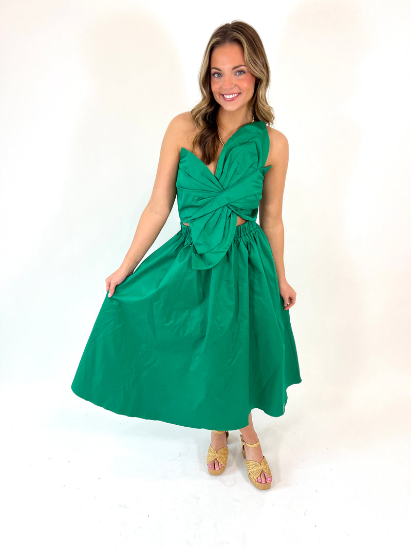 Emerald Knot Midi Dress