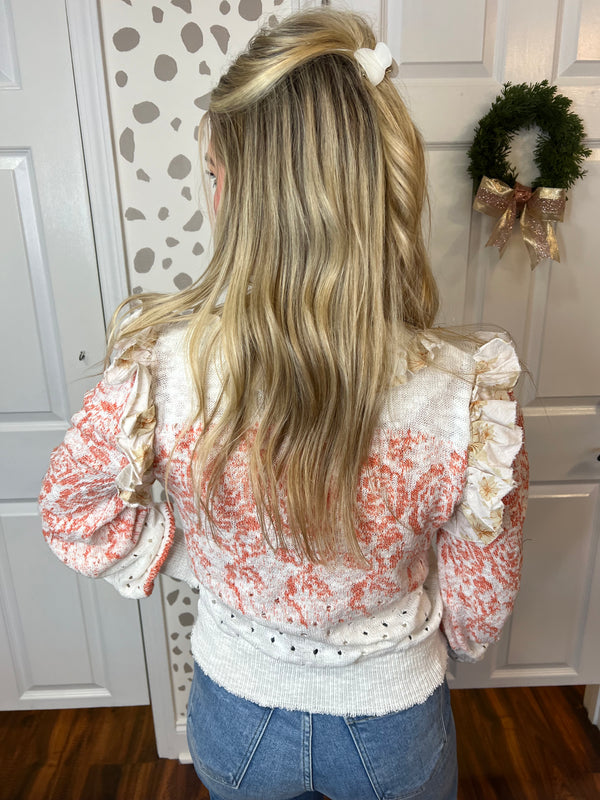 Coral Floral Cardigan