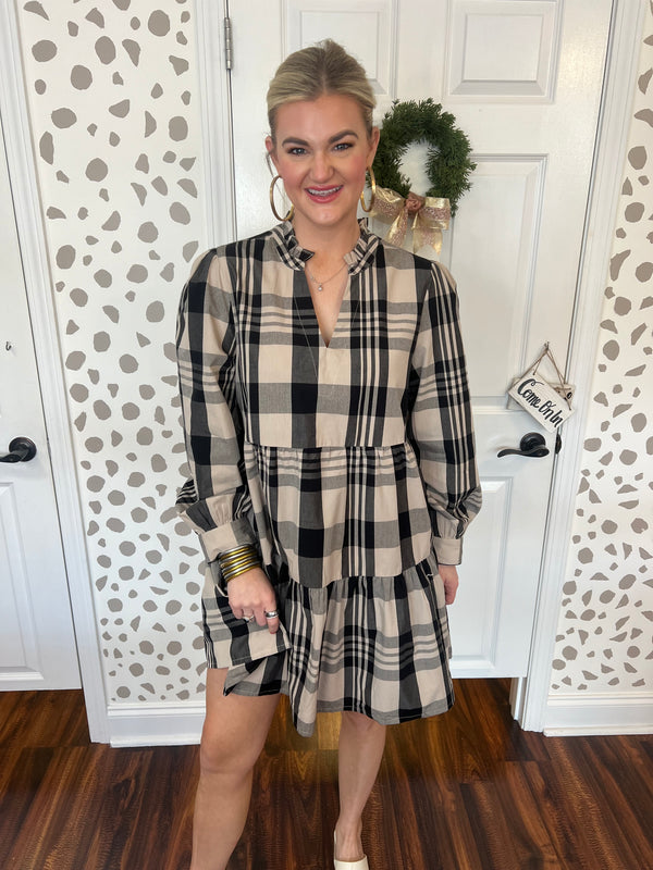 Black Plaid Dress