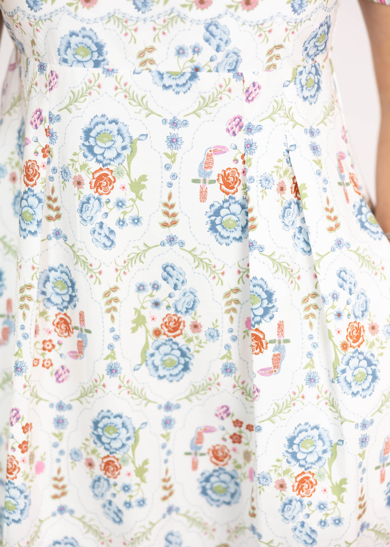 Whimsy White Floral Maxi Dress