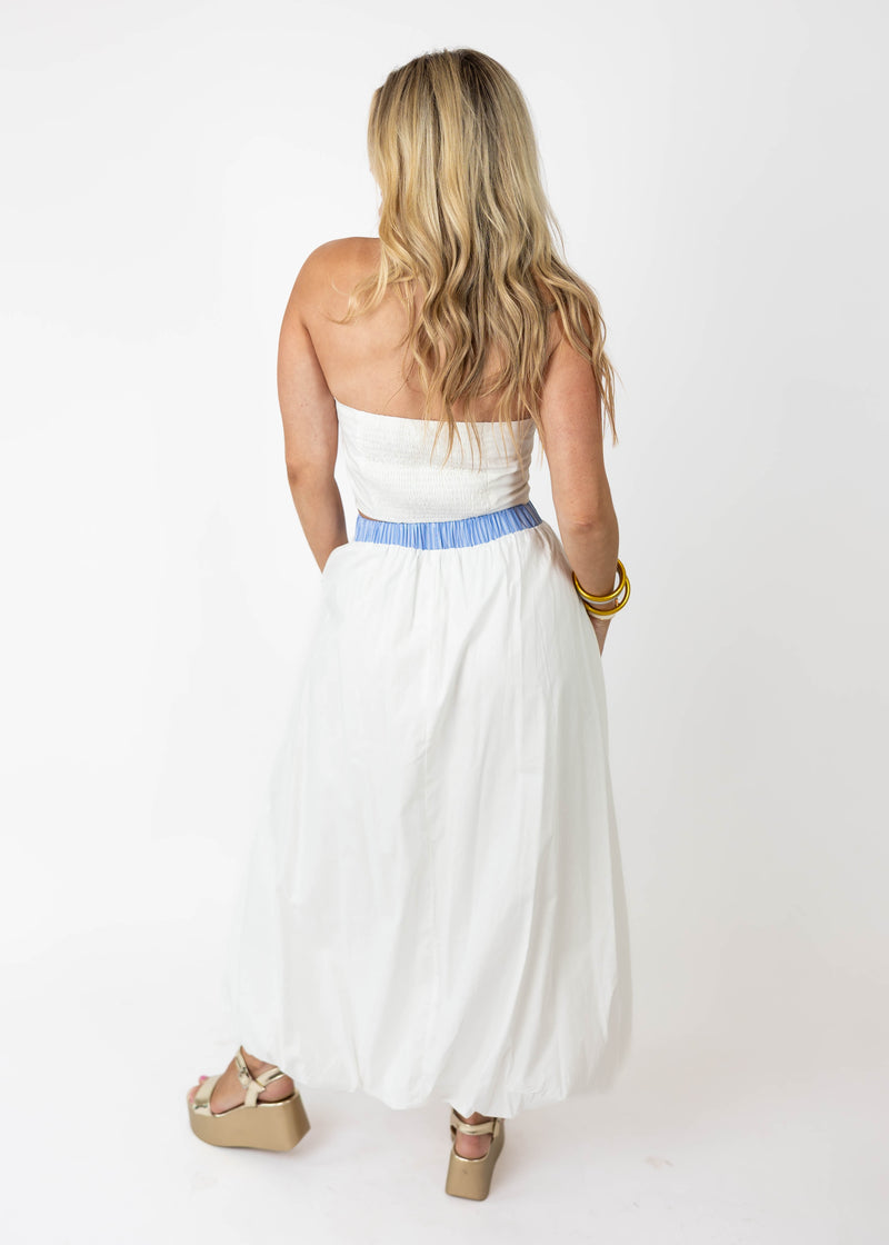 Set Sail Bubble Hem Midi Skirt