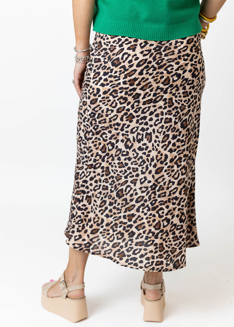 Leopard Print Midi Skirt