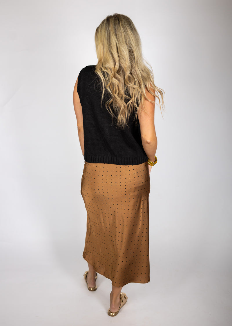 Choco Dot Midi Skirt