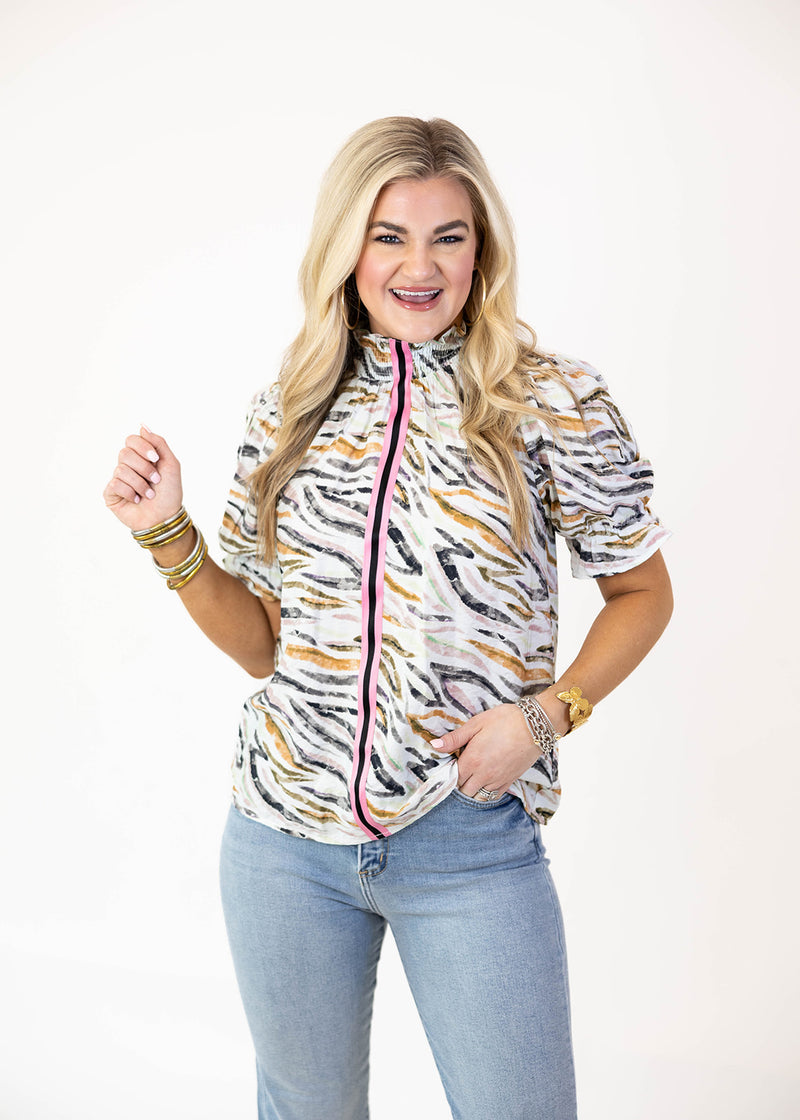 Abstract Zebra Top: Small