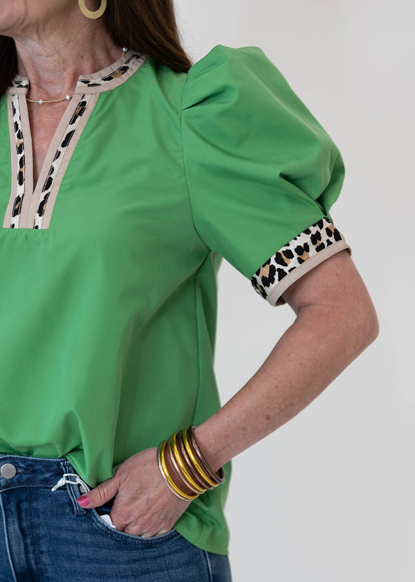 Green Cheetah Top
