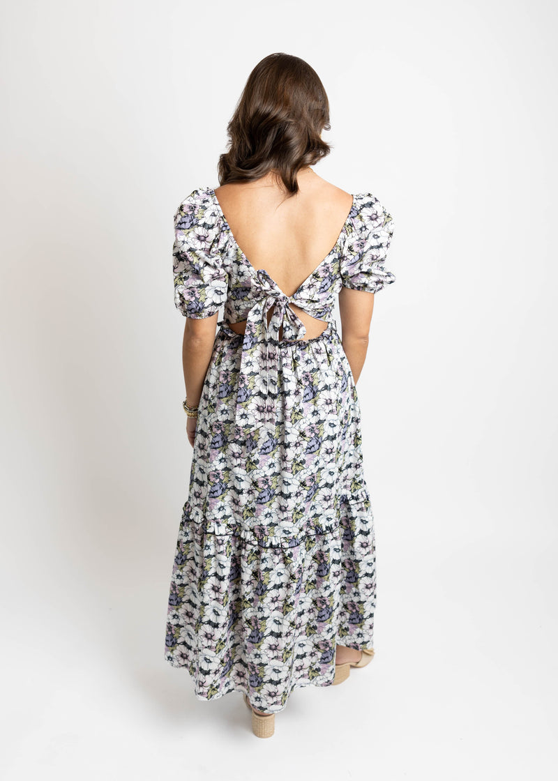 Purple & Black Midi/Maxi Dress