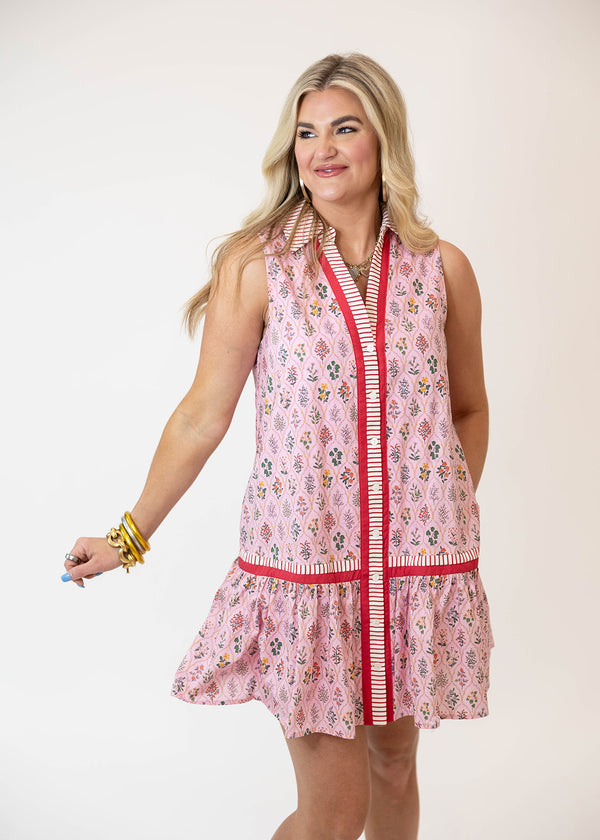 Freshly Picked Mini Dress: Red Combo
