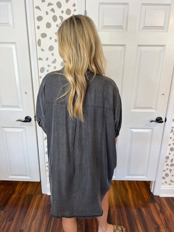 Washed Black Tunic Dress