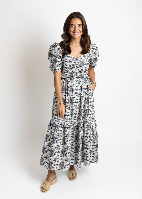 Purple & Black Midi/Maxi Dress