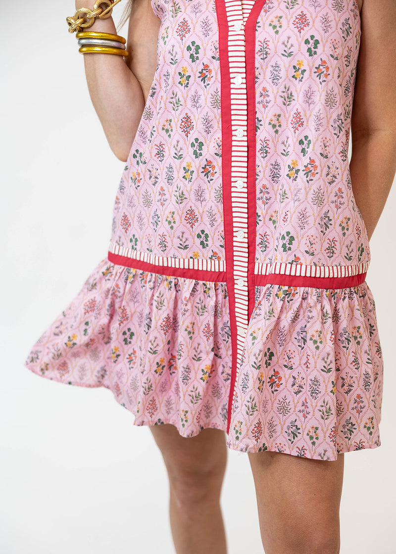 Freshly Picked Mini Dress: Red Combo