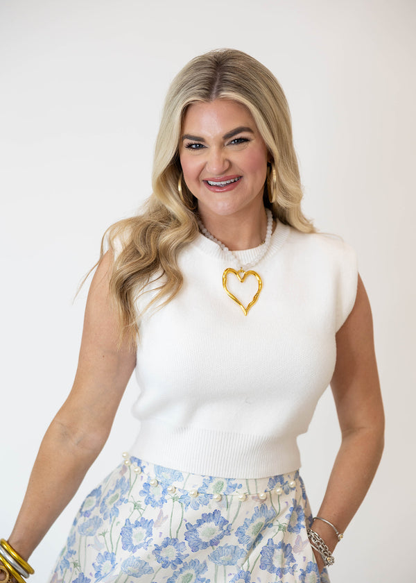 Cream Cropped Sweater Top