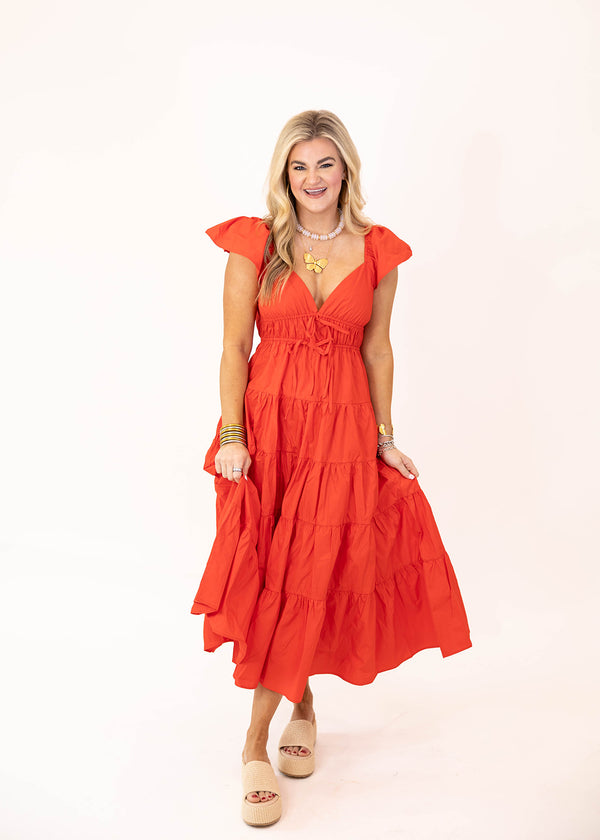 Red Hot Maxi Dress
