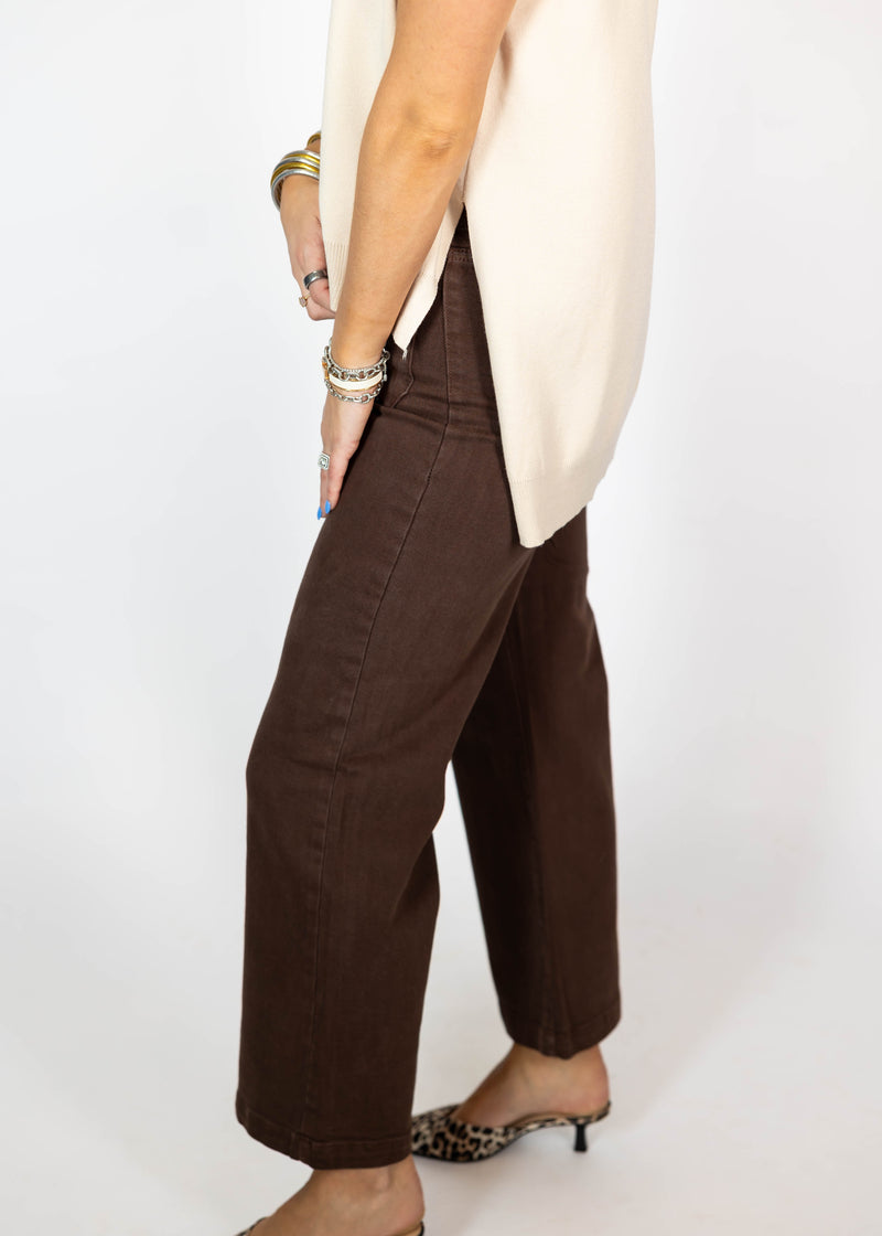 Chocolate Brown Front Pocket Pants