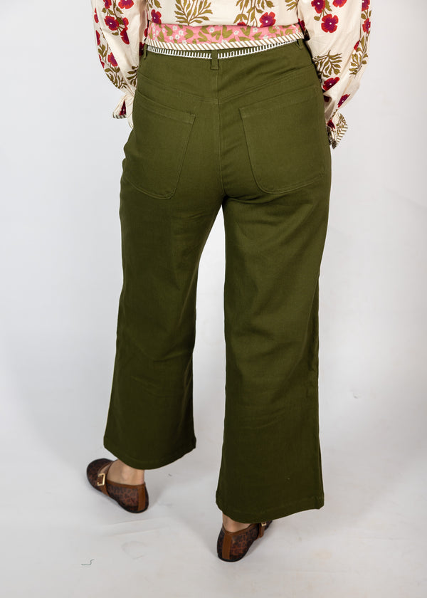 Olive Stitch Patch Pocket Pants