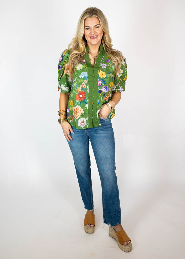 Jade Floral Top