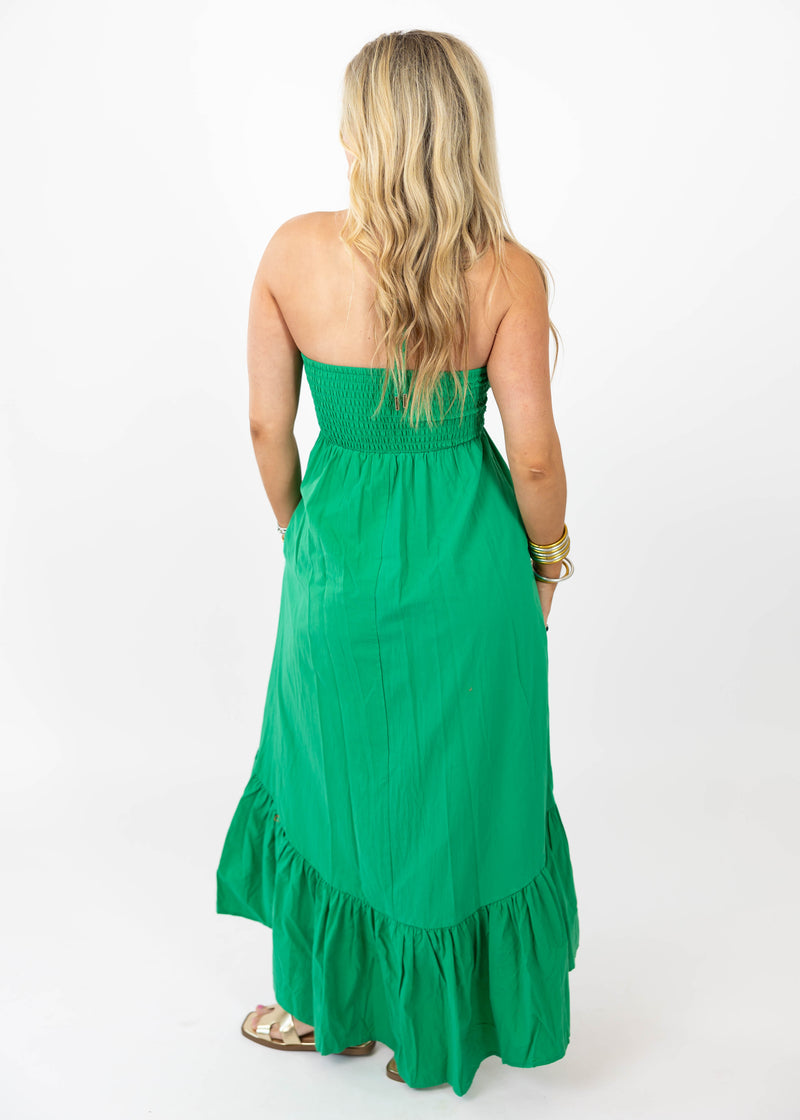 Green Halter Midi Dress