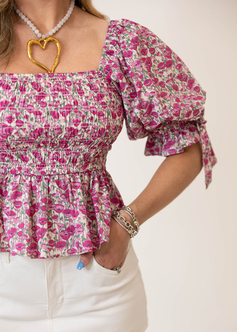 Prissy Pink Smocked Top